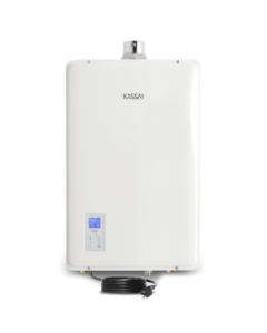 Calentador de agua KASSAI con flujo de 16 lpm  2 servicios. Gas propano (LP)