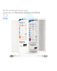 Kit de mantenimiento para filtración básica PURIKOR 12 meses con UV