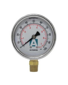 Manómetro glicerina 0-100 Psi. caratula 2.5 . Altamira