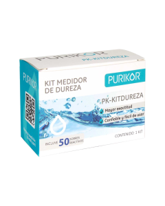 KIT medidor de dureza PURIKOR mayor exactitud, 50 sobres rango (30 - 600 ppm)