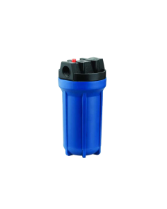 Portafiltro para cartuchos PURIKOR de 4.5" X 10". Flujo 12 gpm. Azul Conexión: 1" 