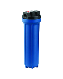 Portafiltro para cartuchos PURIKOR de 4.5" X 20". Flujo 24 gpm. Azul Conexión: 1.5"  