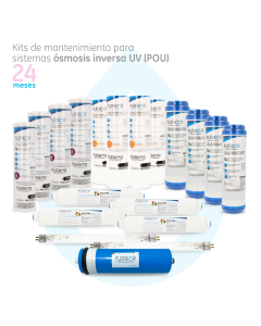 Kit de mantenimiento para ósmosis inversa PURIKOR 24 meses 400GPD con UV 