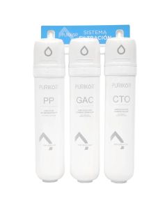 Sistema de filtración de agua. PURIKOR. 3 etapas PKF-EASY-3-